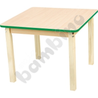 Square maple tabletop with colourful edge green
