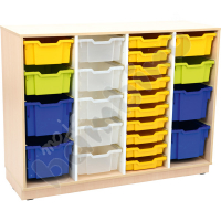 Quadro - M+ cabinet for plastic containers - with 3 partitions, maple