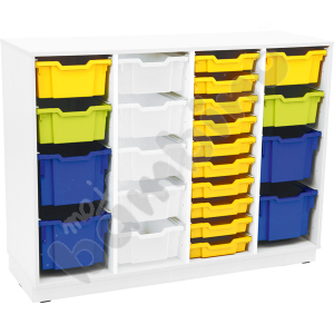 Quadro - M+ cabinet for plastic containers - with 3 partitions, white