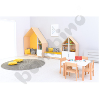 Quadro - house cabinet with 2 shelves - yellow