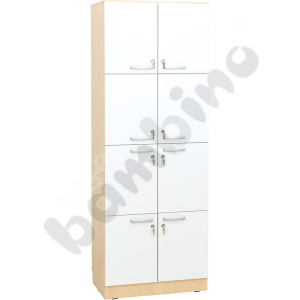 Cabinet Grande with 8 lockers - maple-white