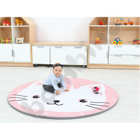 Crawling mat with white cat