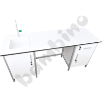 LAB HPL compact desk with sink - grey