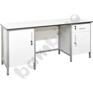 LAB HPL compact desk, basic - grey