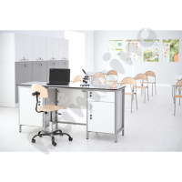LAB HPL compact desk, basic - grey