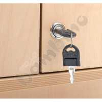 Flexi-TB cabinet M with narrow shelf, birch doors with lock