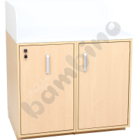 Cabinet with sliding bin