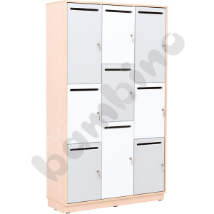 Quadro - cabinet with 9 lockers 180 - maple