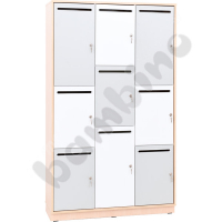 Quadro - cabinet with 9 lockers 180 - maple
