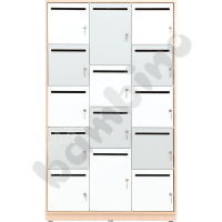 Quadro - cabinet with 14 lockers 180 - maple