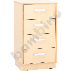 Narrow cabinet Flexi-TB with 4 drawers, with plinth