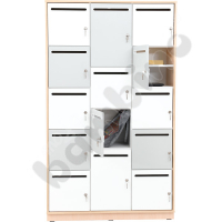 Quadro - cabinet with 14 lockers 90, soft closing mechanism - white