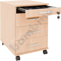 File cabinet with pencil case and drawers - maple