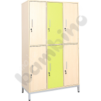 Cloakroom on a frame with 6 compartments