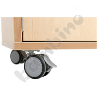 Flexi M cabinet with 3 shelves on wheels, door with a lock