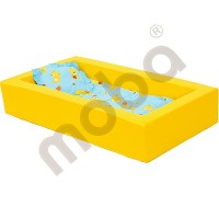 Foam bed with yellow mattress
