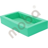 Foam bed with green mattress