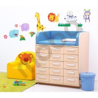 Changing table with 15 drawers