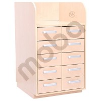 Changing table with 10 drawers