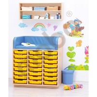 Changing table for plastic containers