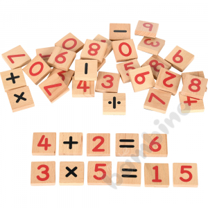 Wooden magnetic digits