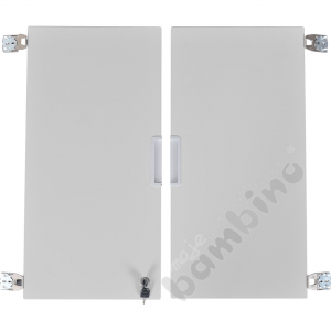 Quadro - medium doors, soft closing mechanism with lock, 1 pair - grey