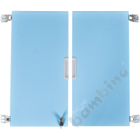 Quadro - medium doors, soft closing mechanism with lock, 1 pair - light blue