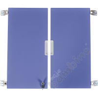 Quadro - medium doors, soft closing mechanism with lock, 1 pair - blue