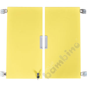 Quadro - medium doors, soft closing mechanism with lock, 1 pair - yellow