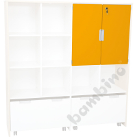 Quadro - medium doors, soft closing mechanism with lock, 1 pair - orange