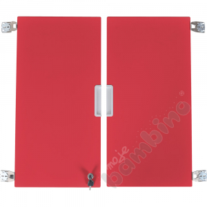 Quadro - medium doors, soft closing mechanism with lock, 1 pair - red