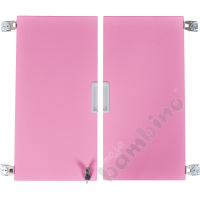 Quadro - medium doors, soft closing mechanism with lock, 1 pair - light pink