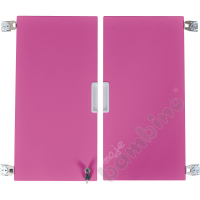 Quadro - medium doors, soft closing mechanism with lock, 1 pair - pink