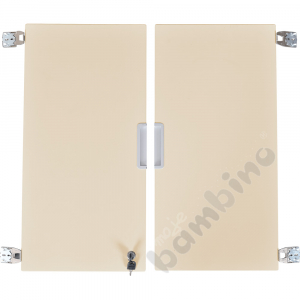 Quadro - medium doors, soft closing mechanism with lock, 1 pair - beige