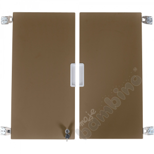 Quadro - medium doors, soft closing mechanism with lock, 1 pair - brown