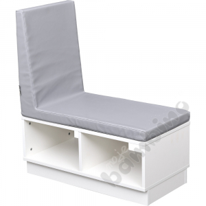 Quadro - low cabinet with seat, white