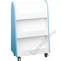 Quadro - white doublesided library stand - light blue