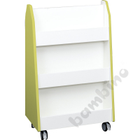 Quadro - white doublesided library stand - lime