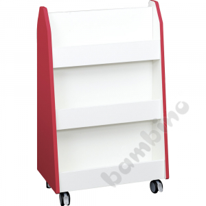Quadro - white doublesided library stand - red
