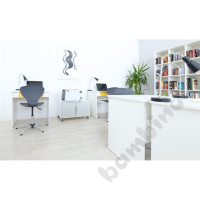 Quadro - white desk with wide drawer - yellow
