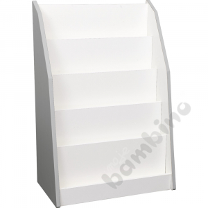 Quadro - white one-sided library stand - grey