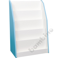 Quadro - white one-sided library stand - light blue