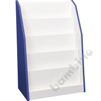 Quadro - white one-sided library stand - blue
