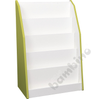 Quadro - white one-sided library stand - lime