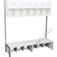 Quadro - cloakroom with frame, white base, 6 low