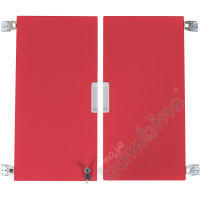 Quadro - medium doors, soft closing mechanism with lock 90, for cabinets without partition, 1 pair - red