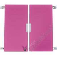Quadro - medium doors, soft closing mechanism with lock 90, for cabinets without partition, 1 pair - pink
