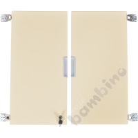 Quadro - medium doors, soft closing mechanism with lock 90, for cabinets without partition, 1 pair - beige