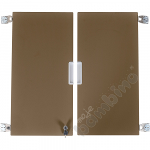 Quadro - medium doors, soft closing mechanism with lock 90, for cabinets without partition, 1 pair - brown
