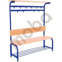 Cloakroom adjustable bench with hanger - blue